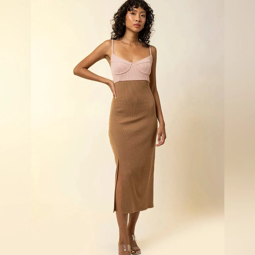 Line & Dot Maggie Bodycon Bustier Midi Dress Size Medium - Picture 1 of 8